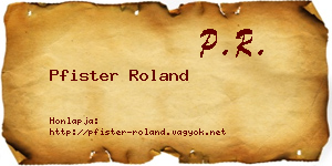 Pfister Roland névjegykártya