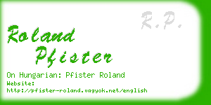 roland pfister business card